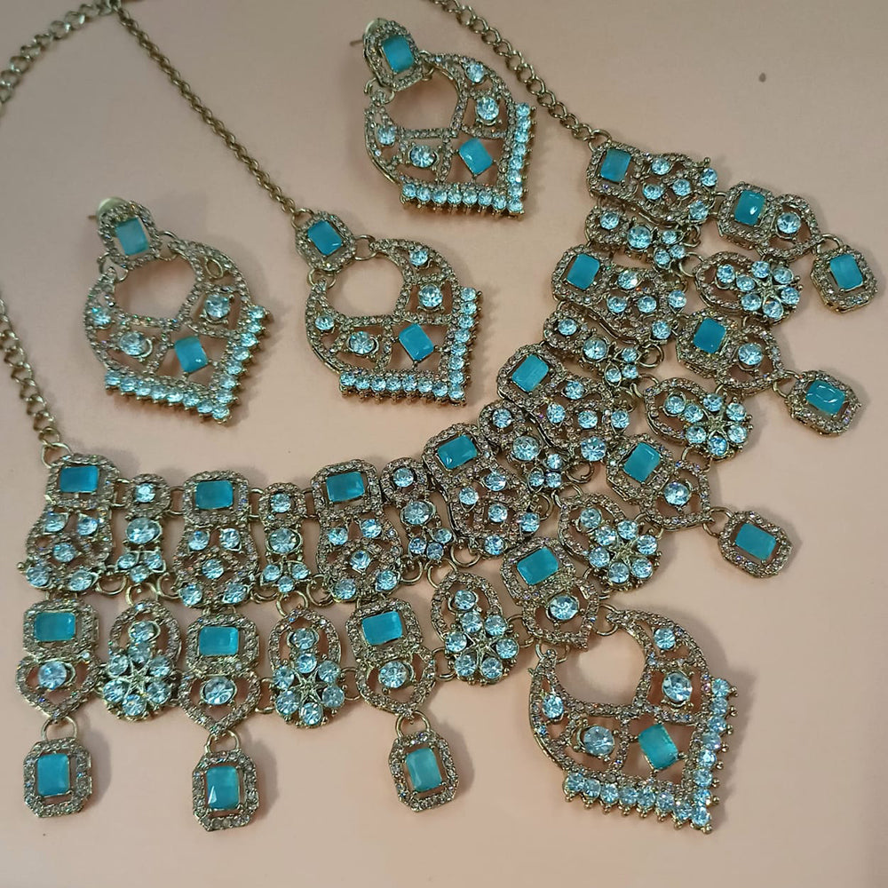 NAFJ Gold Plated Austrian Stone Necklace Set