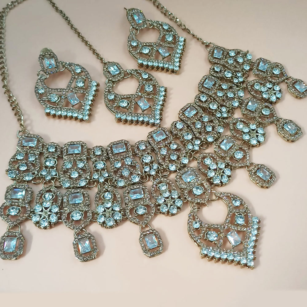 NAFJ Gold Plated Austrian Stone Necklace Set