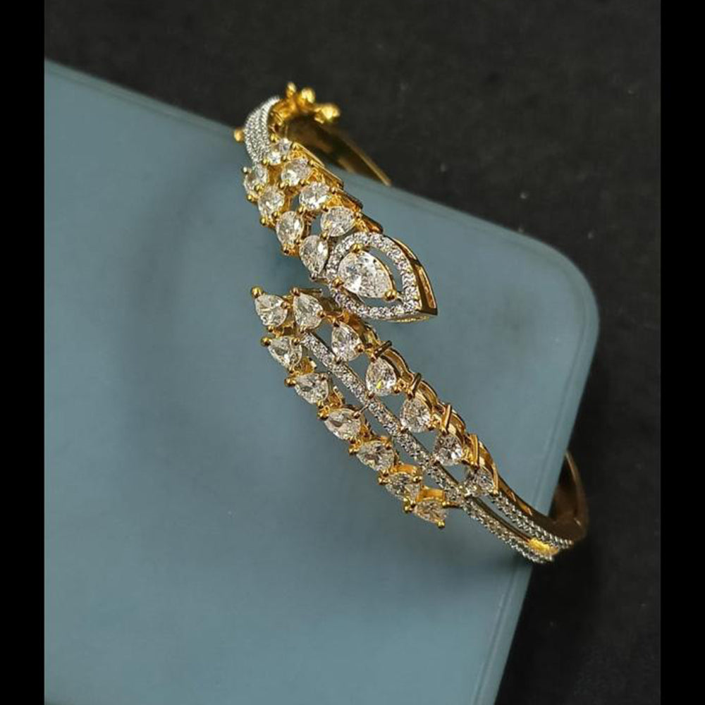 NAFJ Gold Plated American Diamond Openable Kada
