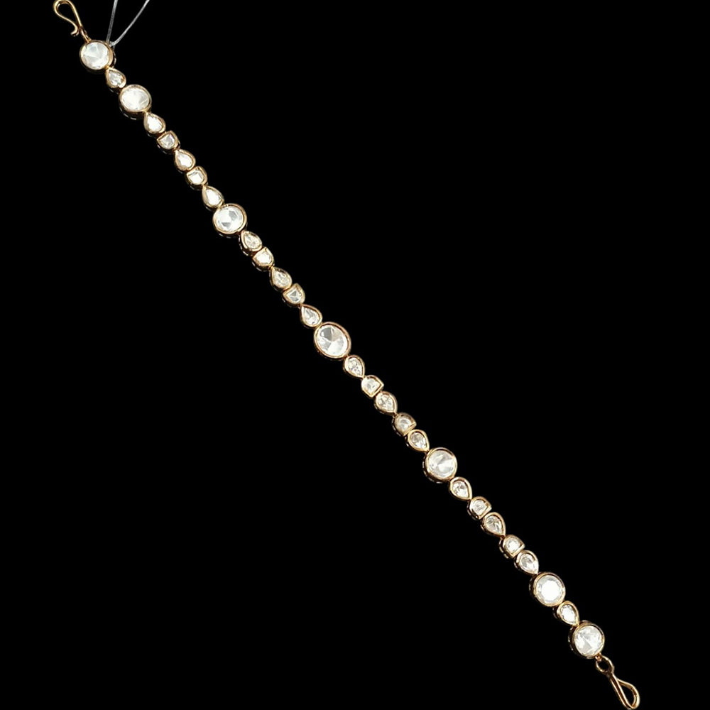 NAFJ Gold Plated Polki Kundan Stone Sheeshphool