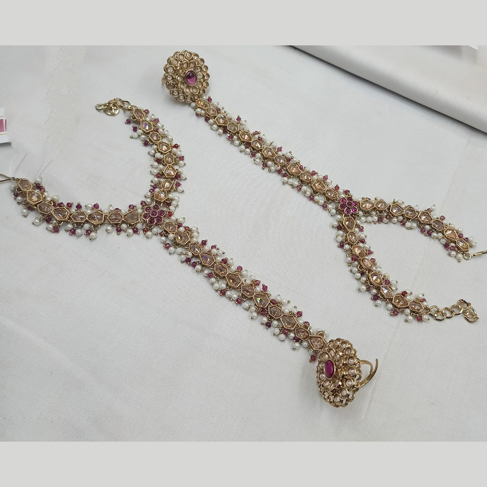 NAFJ Gold Plated Crystal Stone Hand Harness