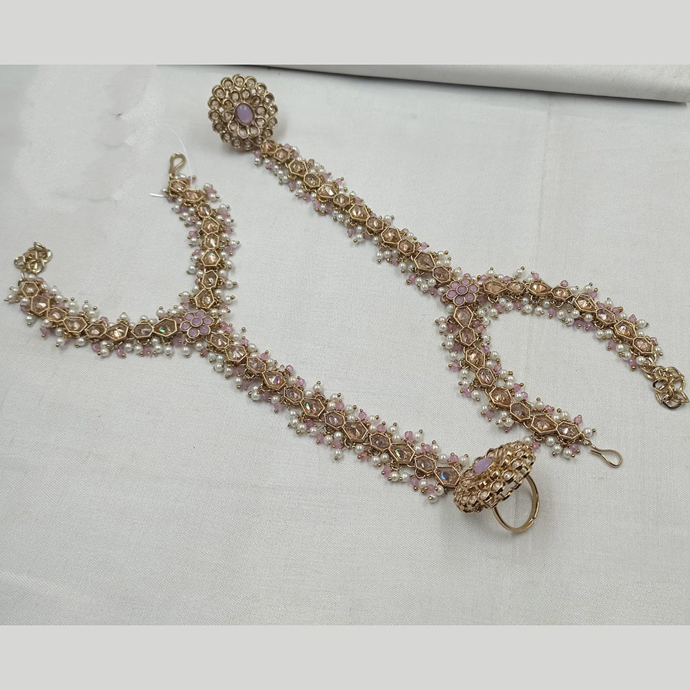 NAFJ Gold Plated Crystal Stone Hand Harness