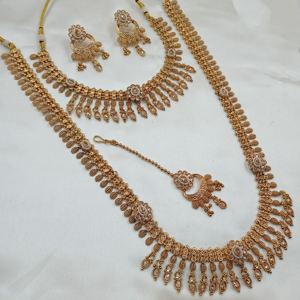 NAFJ Gold Plated Pota Stone Necklace Combo