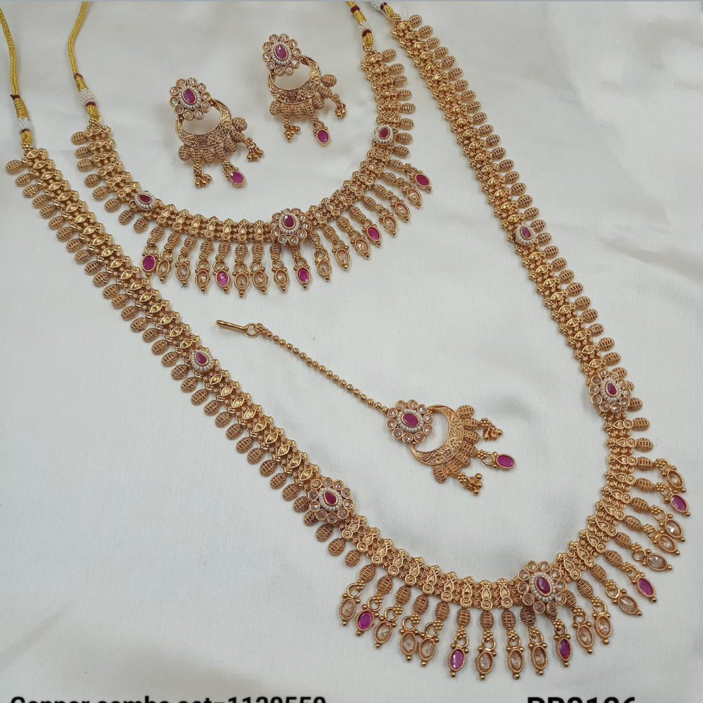 NAFJ Gold Plated Pota Stone Necklace Combo