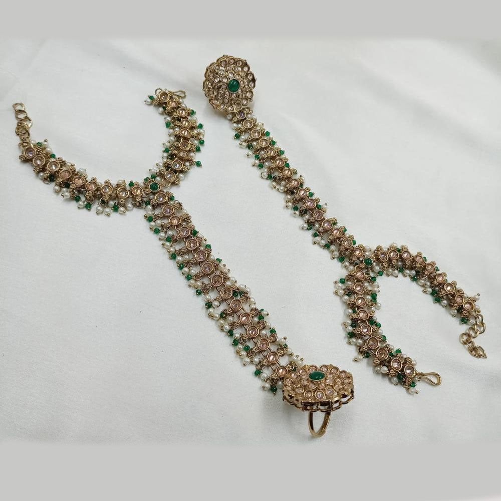 NAFJ Gold Plated Crystal Stone Hand Harness