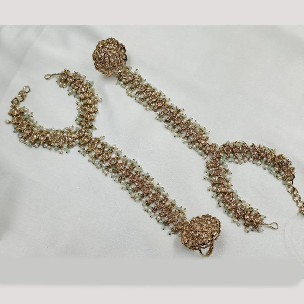 NAFJ Gold Plated Crystal Stone Hand Harness