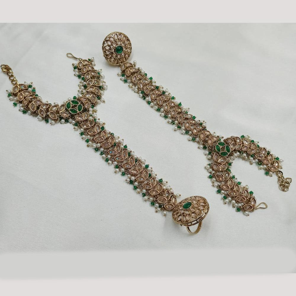 NAFJ Gold Plated Crystal Stone Hand Harness