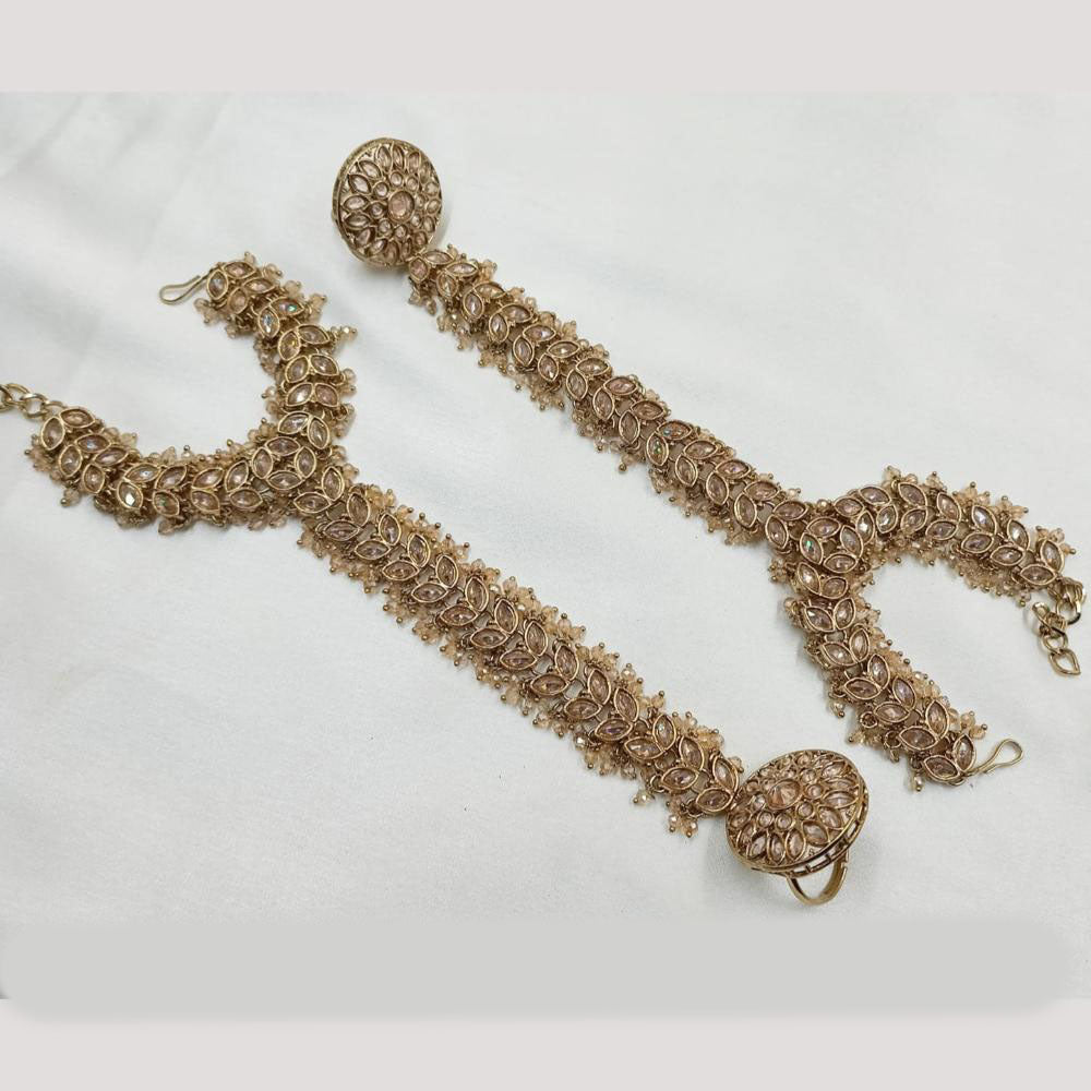 NAFJ Gold Plated Crystal Stone Hand Harness