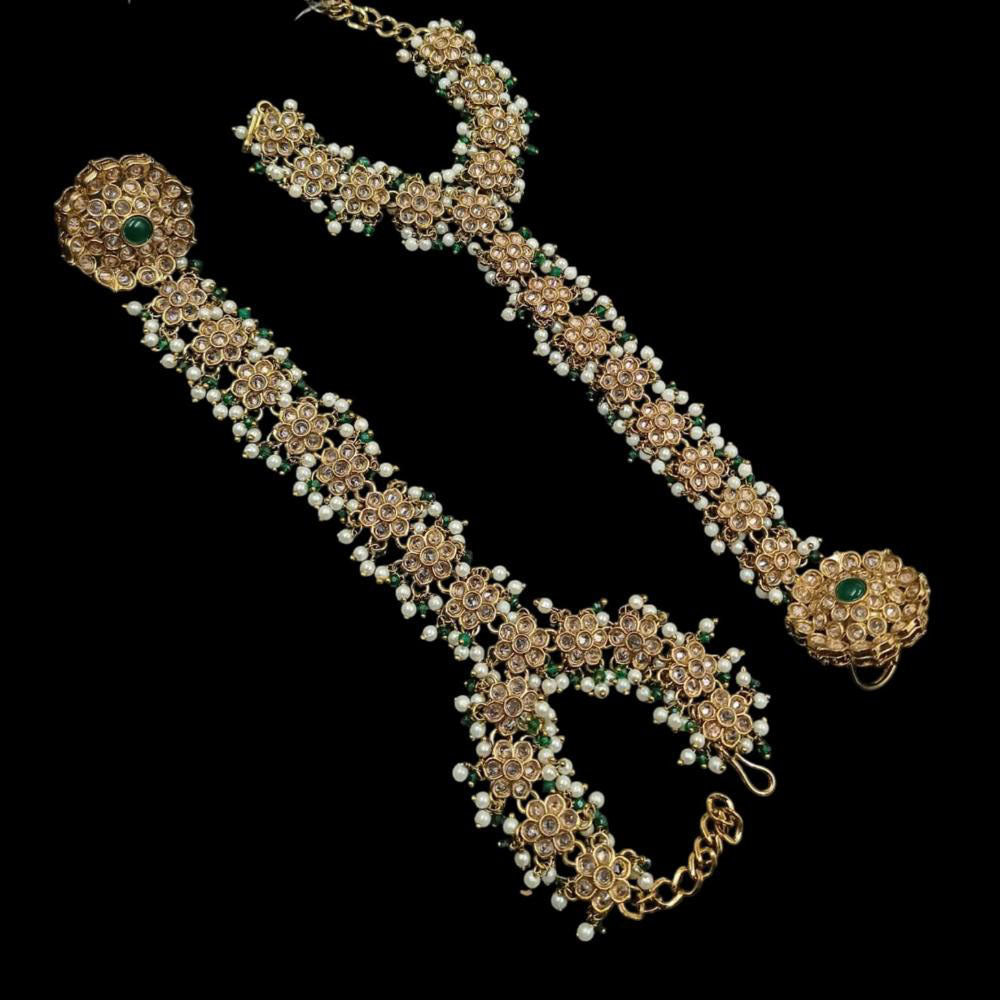 NAFJ Gold Plated Crystal Stone Hand Harness