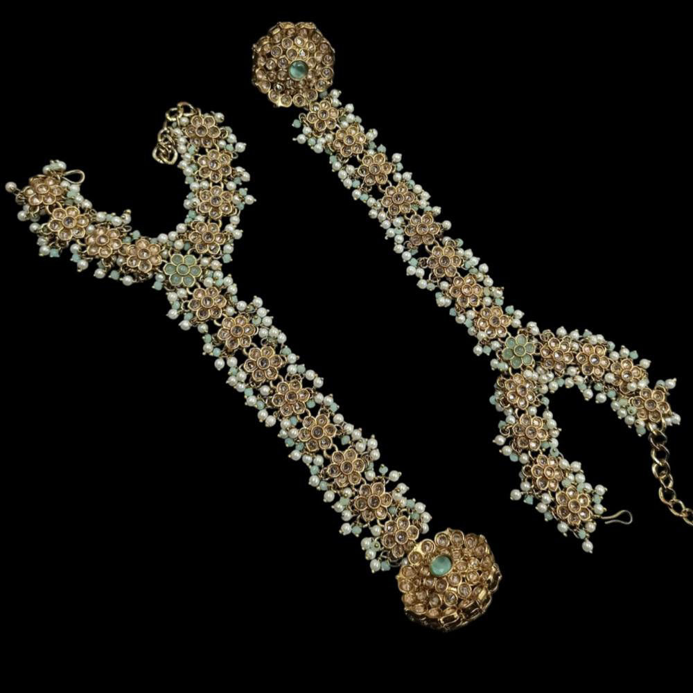 NAFJ Gold Plated Crystal Stone Hand Harness