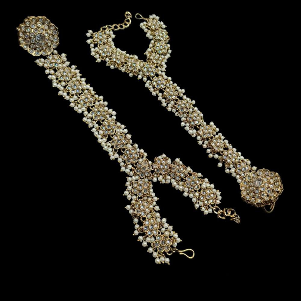 NAFJ Gold Plated Crystal Stone Hand Harness