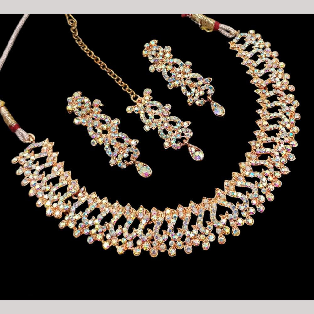 NAFJ Gold Plated Austrain Stone Necklace Set