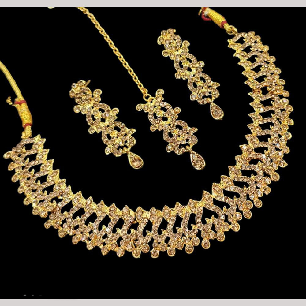 NAFJ Gold Plated Austrain Stone Necklace Set