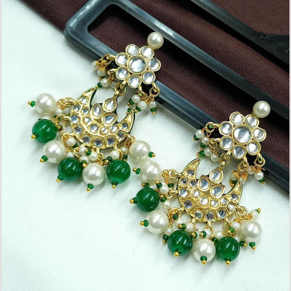 NAFJ Designer Kundan Pearl Beads Dangler Earrings for Women