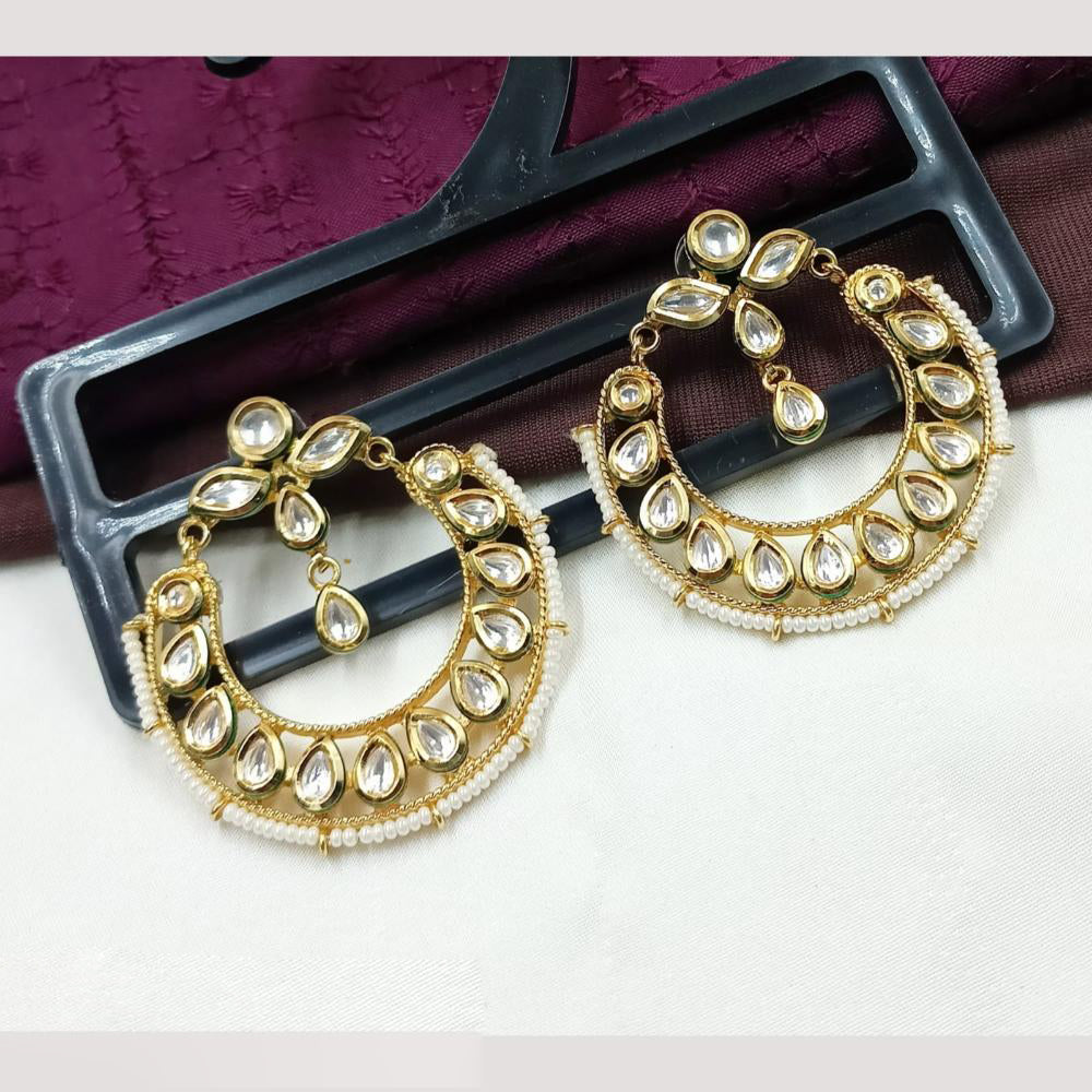 NAFJ Designer Kundan Pearl Beads Dangler Earrings for Women