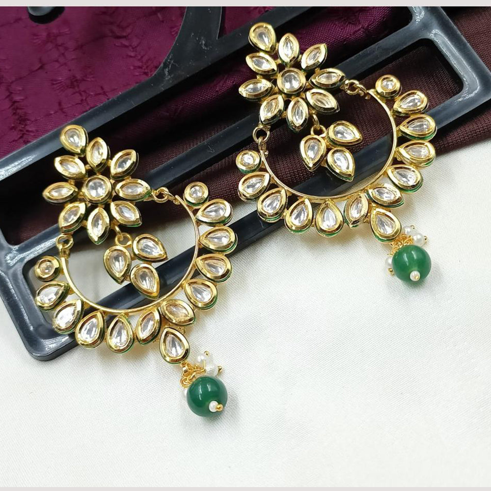 NAFJ Designer Kundan Pearl Beads Dangler Earrings for Women