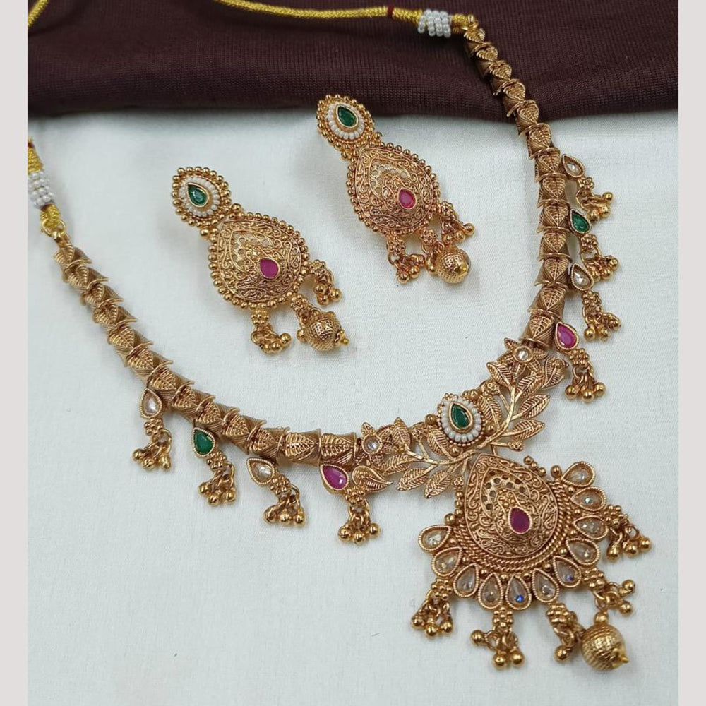 NAFJ Elegant Crystal Beads & Pearl Designer Necklace Set