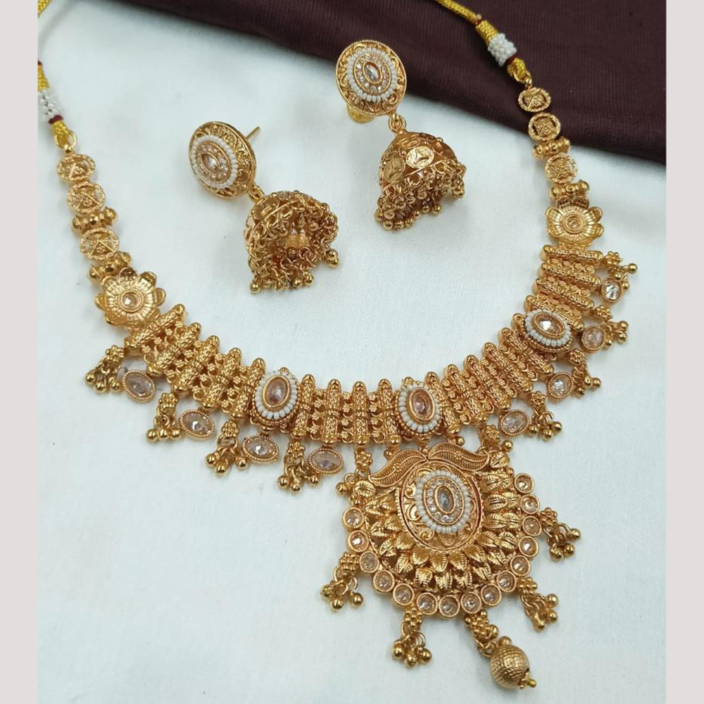 NAFJ Elegant Crystal Beads & Pearl Designer Necklace Set