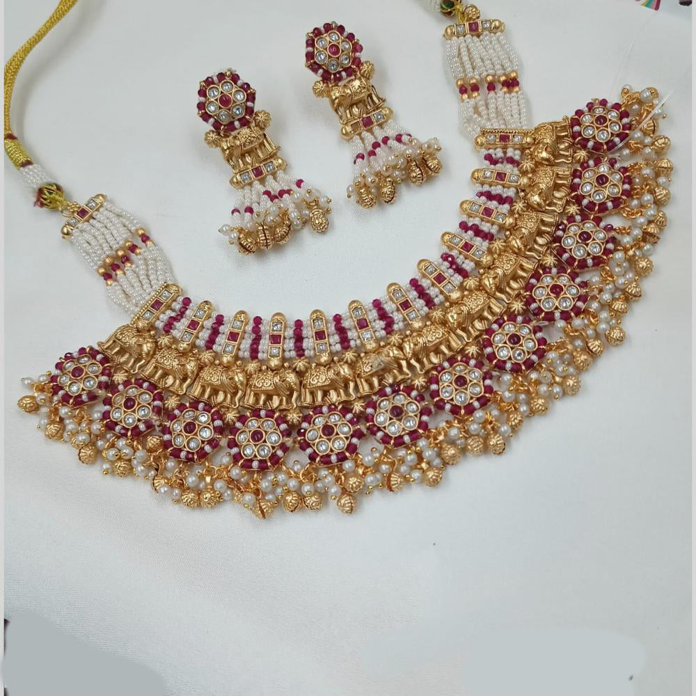 NAFJ Pota Stone And Pearl Necklace Set