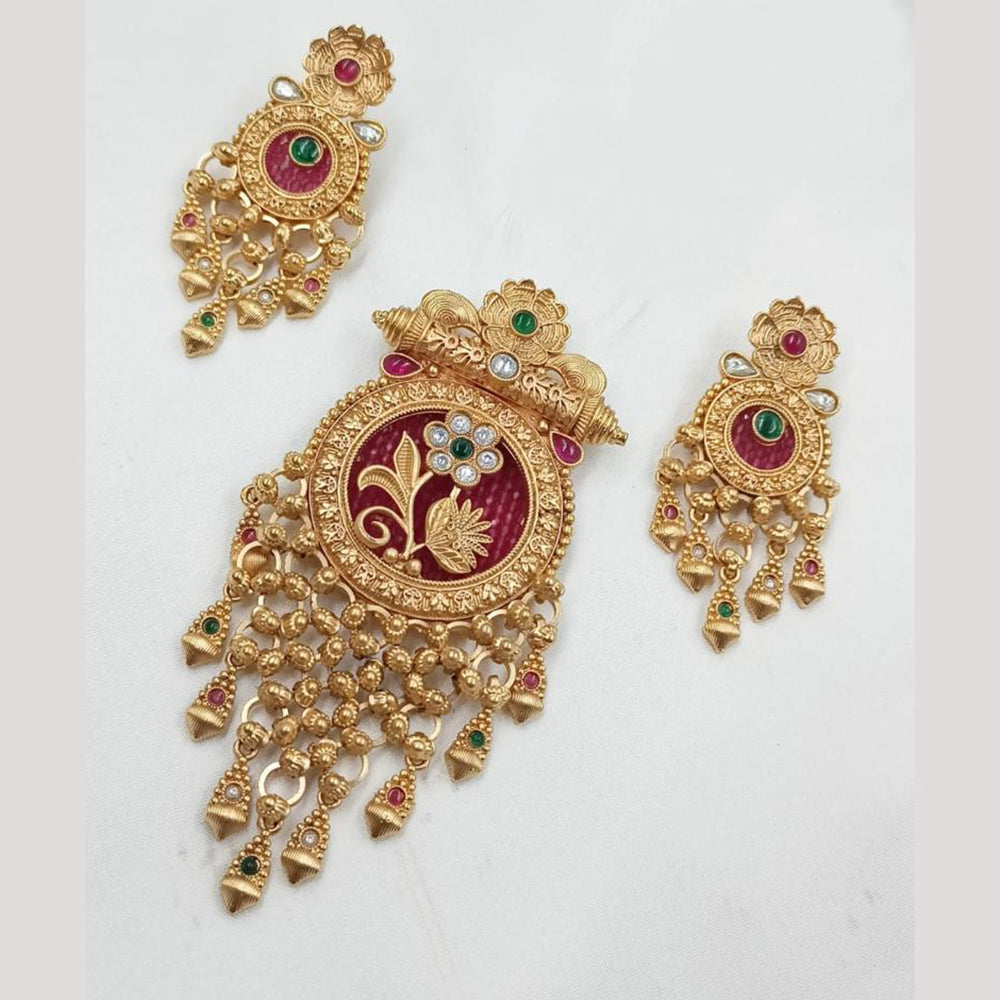 NAFJ Royal Pota Stone And Pearl Pendant Set