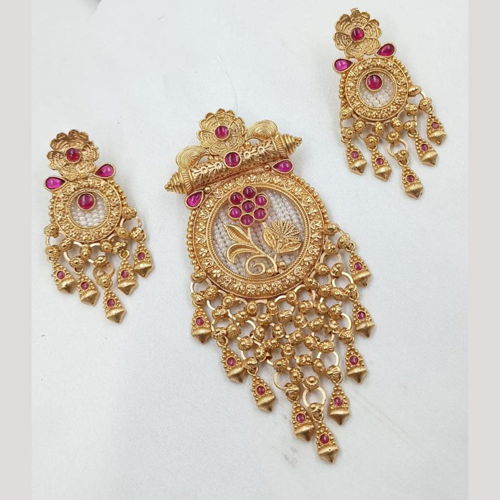 NAFJ Royal Pota Stone And Pearl Pendant Set