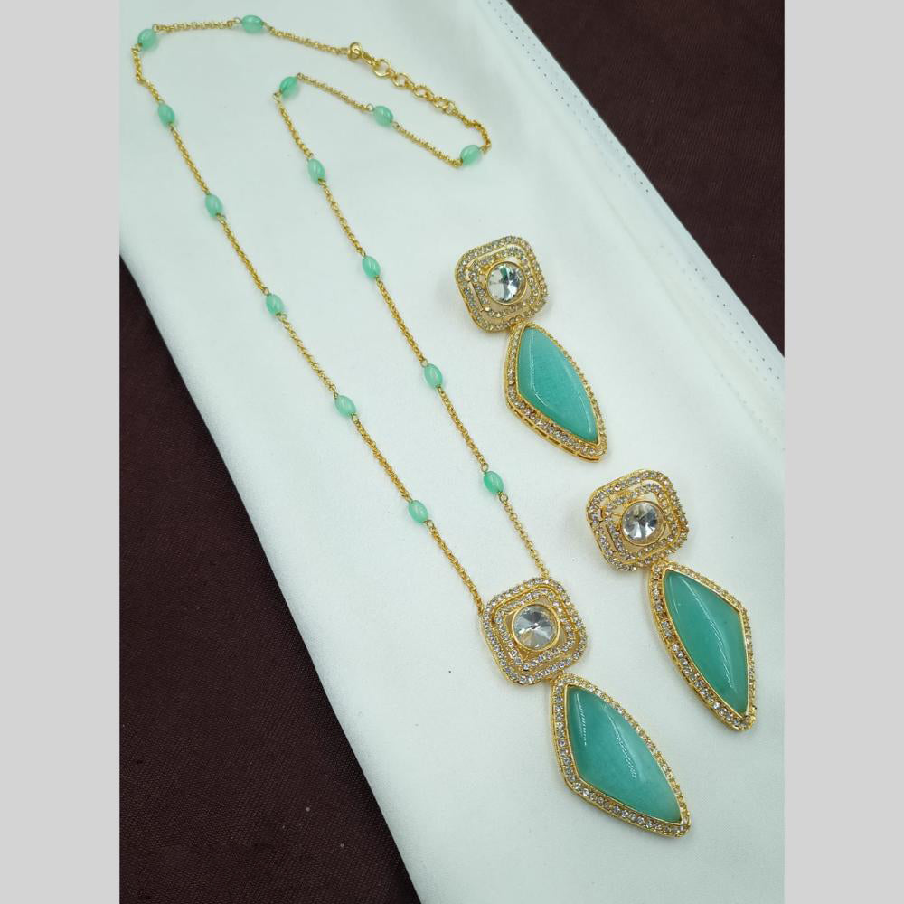 NAFJ Crystal And Beads Long Necklace Set