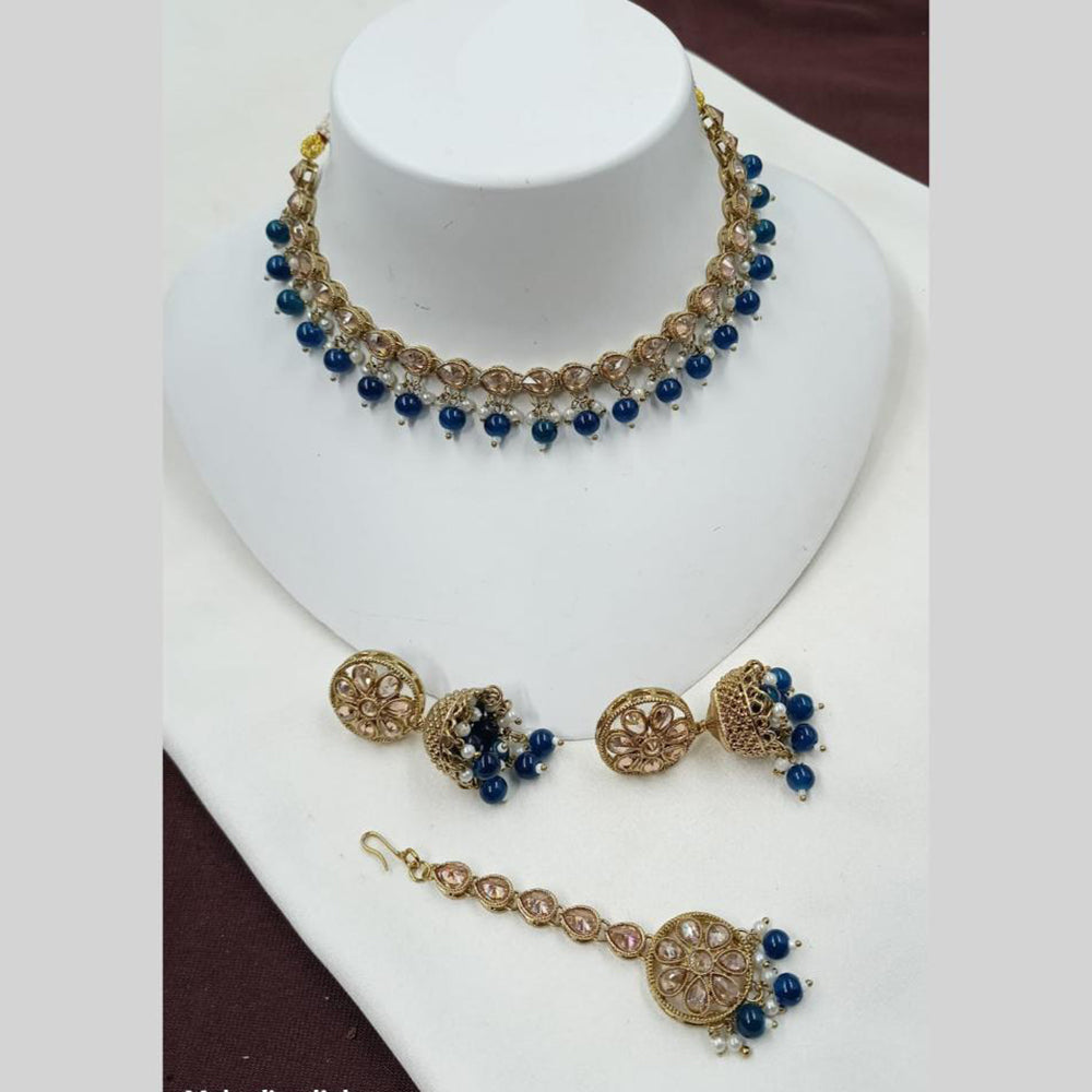 NAFJ Elegant Crystal Pearl Necklace Set Perfectly Polished Look