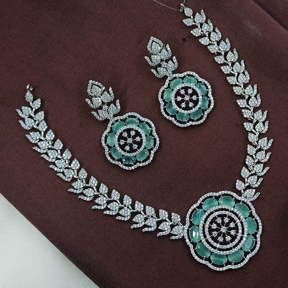 NAFJ Festive Sparkle American Diamond Necklace Set for Celebrations