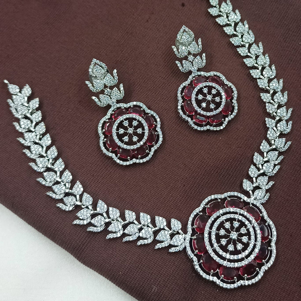 NAFJ Festive Sparkle American Diamond Necklace Set for Celebrations