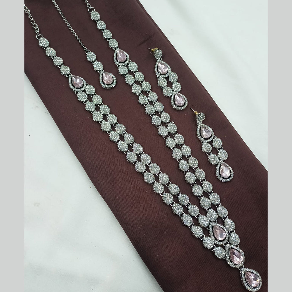 NAFJ Luxury Long Necklace Set Sparkle with Austrian Stones