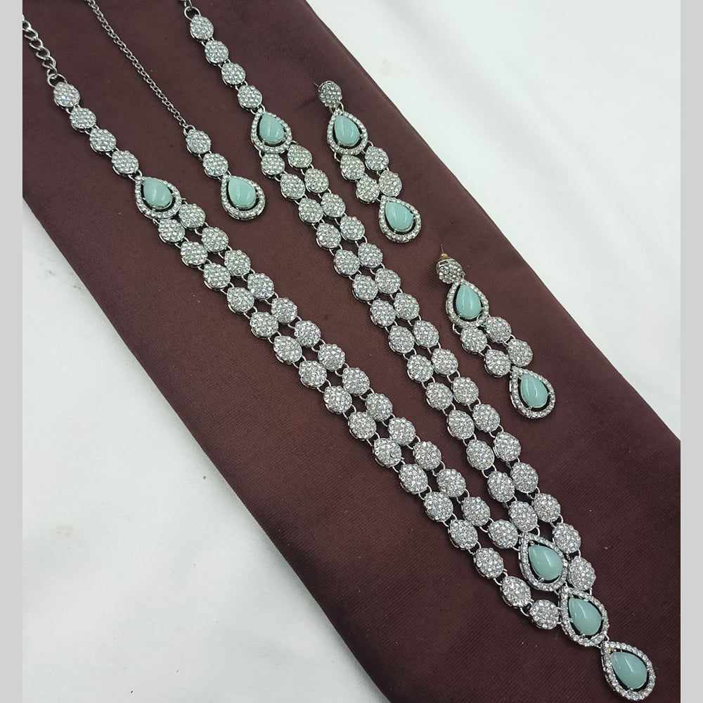 NAFJ Luxury Long Necklace Set Sparkle with Austrian Stones