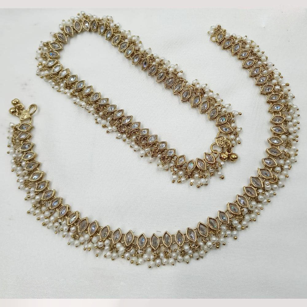 NAFJ Fashion Anklet Crystal Stone And Pearl Beauty for Your Feet