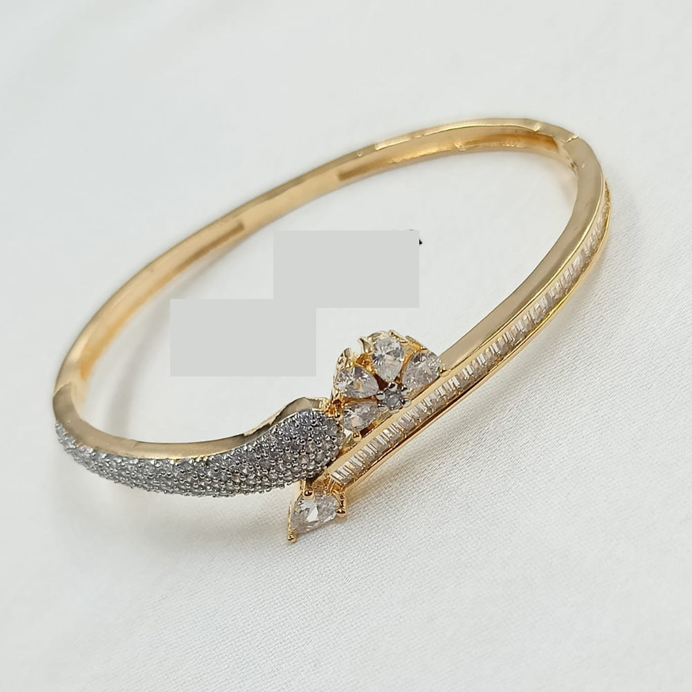 NAFJ Radiant Gleam Gold Plated American Diamond Openable Bracelets