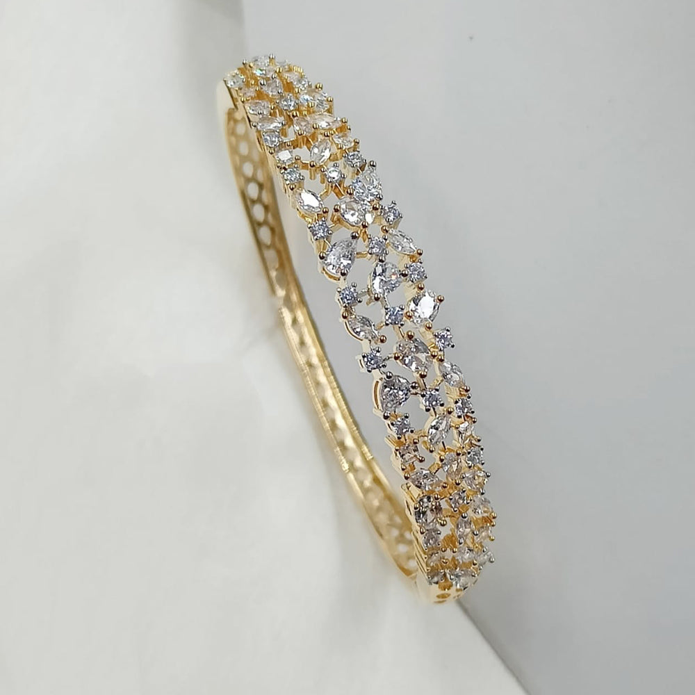 NAFJ Radiant Gleam Gold Plated American Diamond Openable Bracelets
