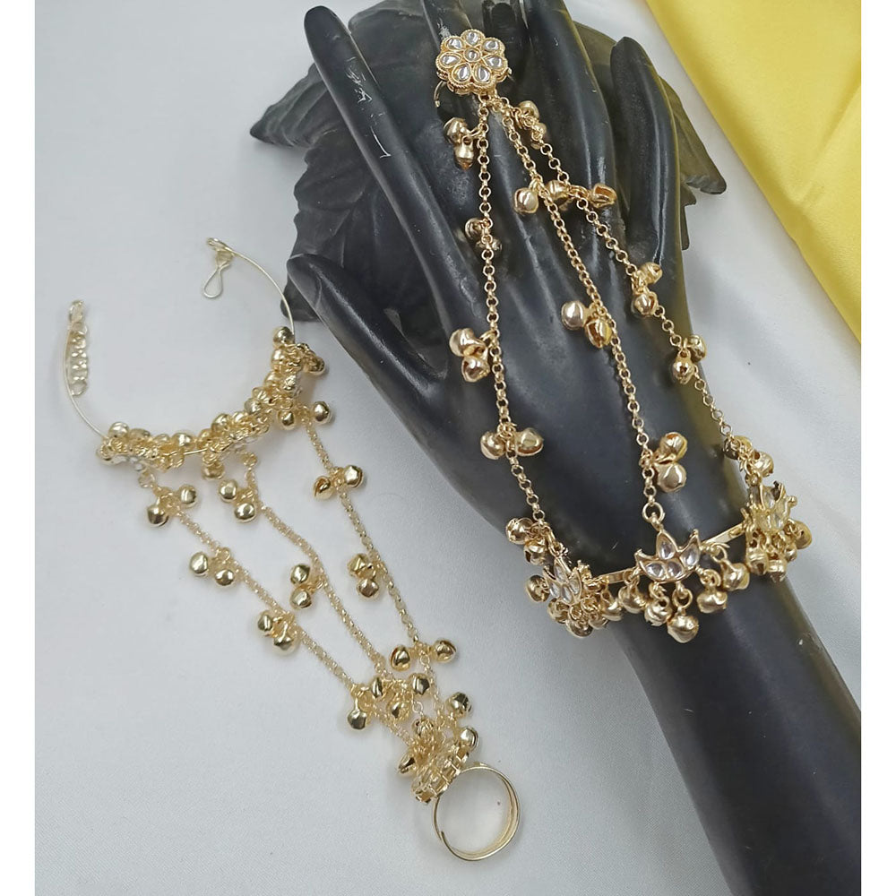 NAFJ Designer Hand Harness Ghungroo With Kundan Work