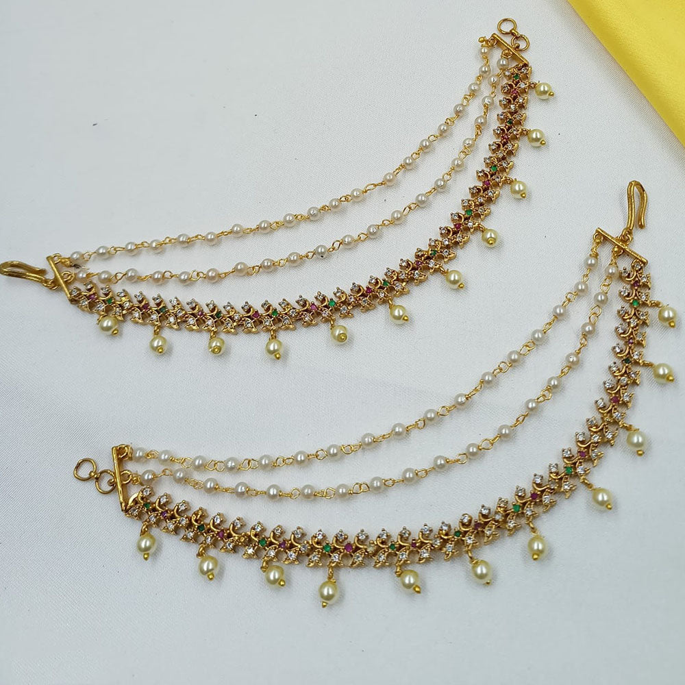 NAFJ Glamorous Austrian Stone Pearl Kanchain