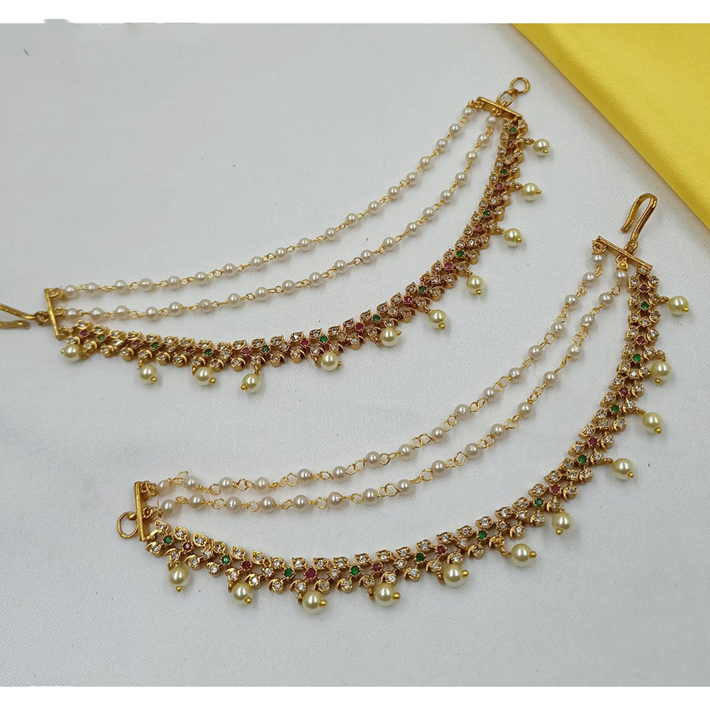 NAFJ Glamorous Austrian Stone Pearl Kanchain