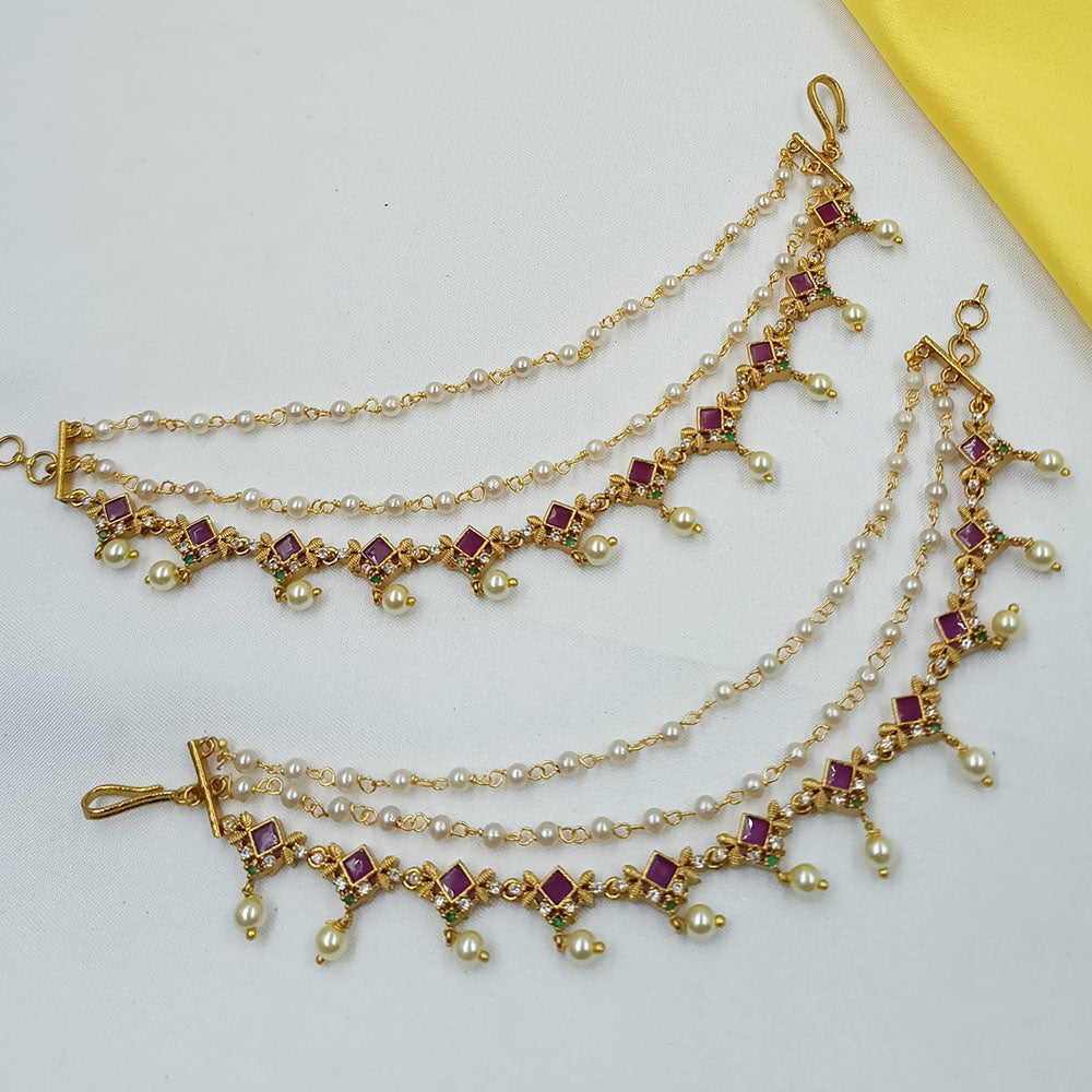 NAFJ Glamorous Austrian Stone Pearl Kanchain