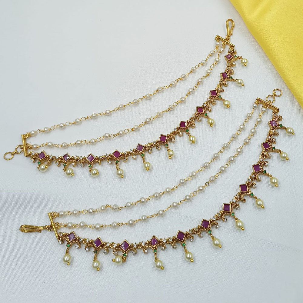 NAFJ Glamorous Austrian Stone Pearl Kanchain