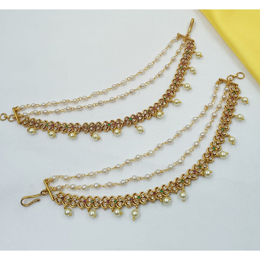NAFJ Glamorous Austrian Stone Pearl Kanchain
