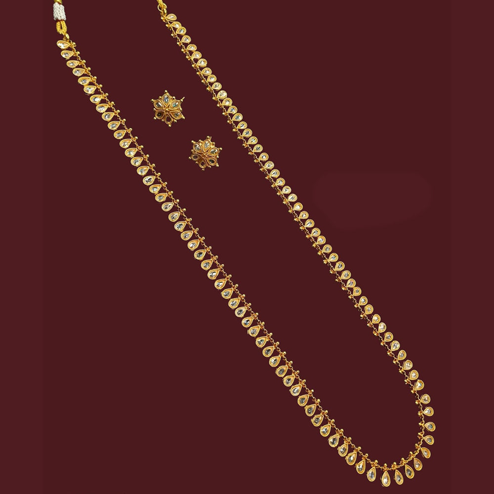 NAFJ Elegant Crystal Stone Long Necklace Set for Women