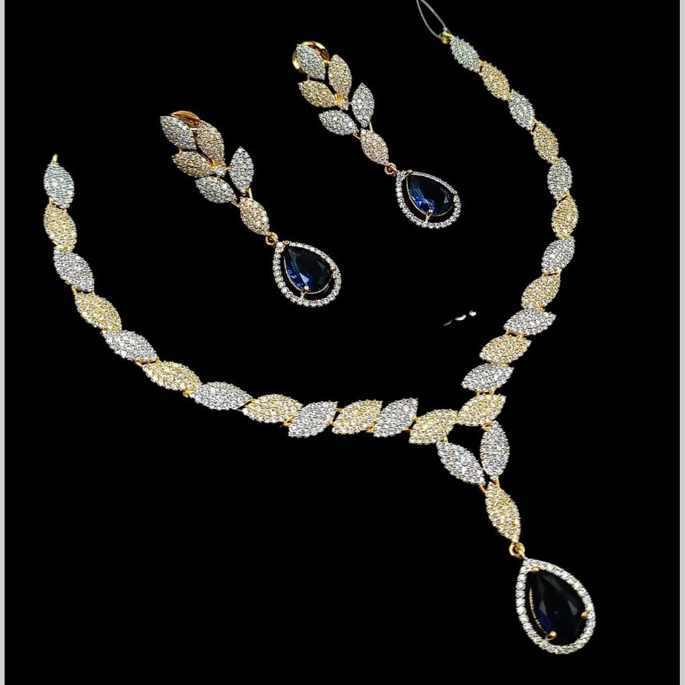 NAFJ Glamorous Crystal Stone And Austrian Stone Designer Necklace Set