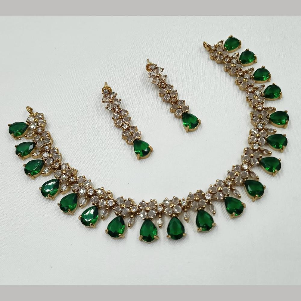 NAFJ Glamorous Crystal Stone Designer Necklace Set