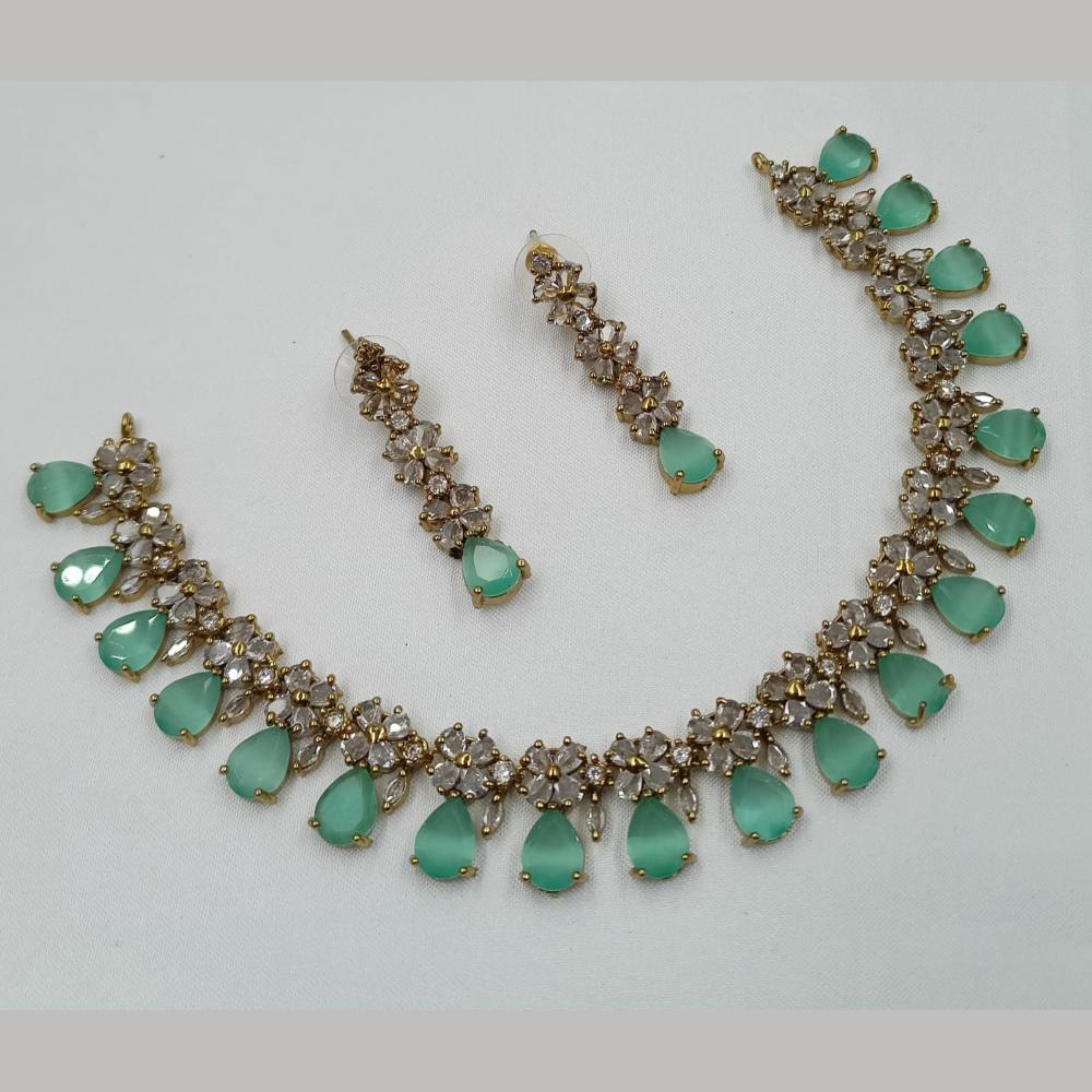 NAFJ Glamorous Crystal Stone Designer Necklace Set
