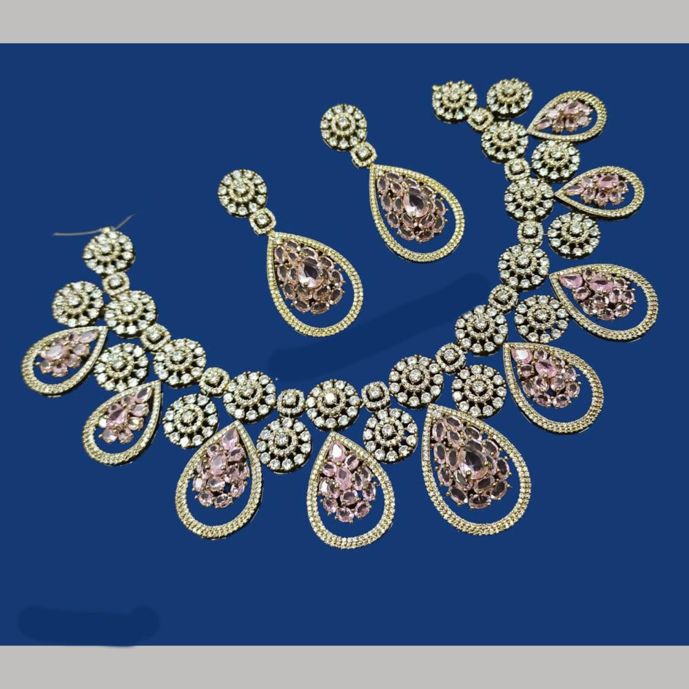 NAFJ Glamorous Crystal Stone And Austrian Stone Designer Necklace Set