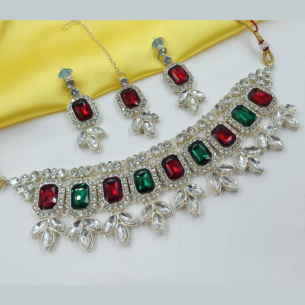 NAFJ Elegant Crystal Stone And Austrian Stone Choker Necklace Set