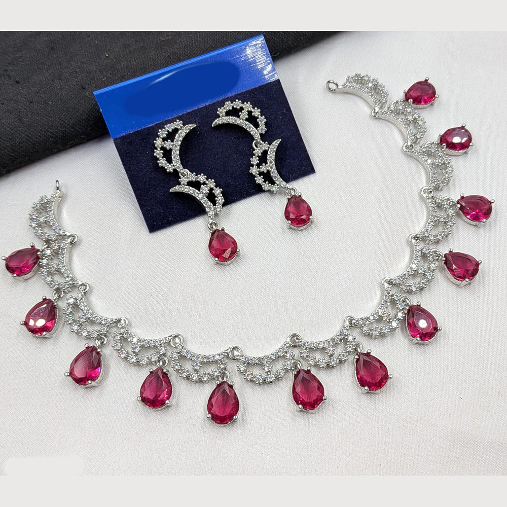 NAFJ Sparkling American Daimonds For Modern Elegance Necklace Set
