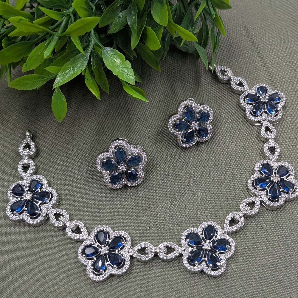NAFJ Sparkling American Daimonds For Modern Elegance Necklace Set