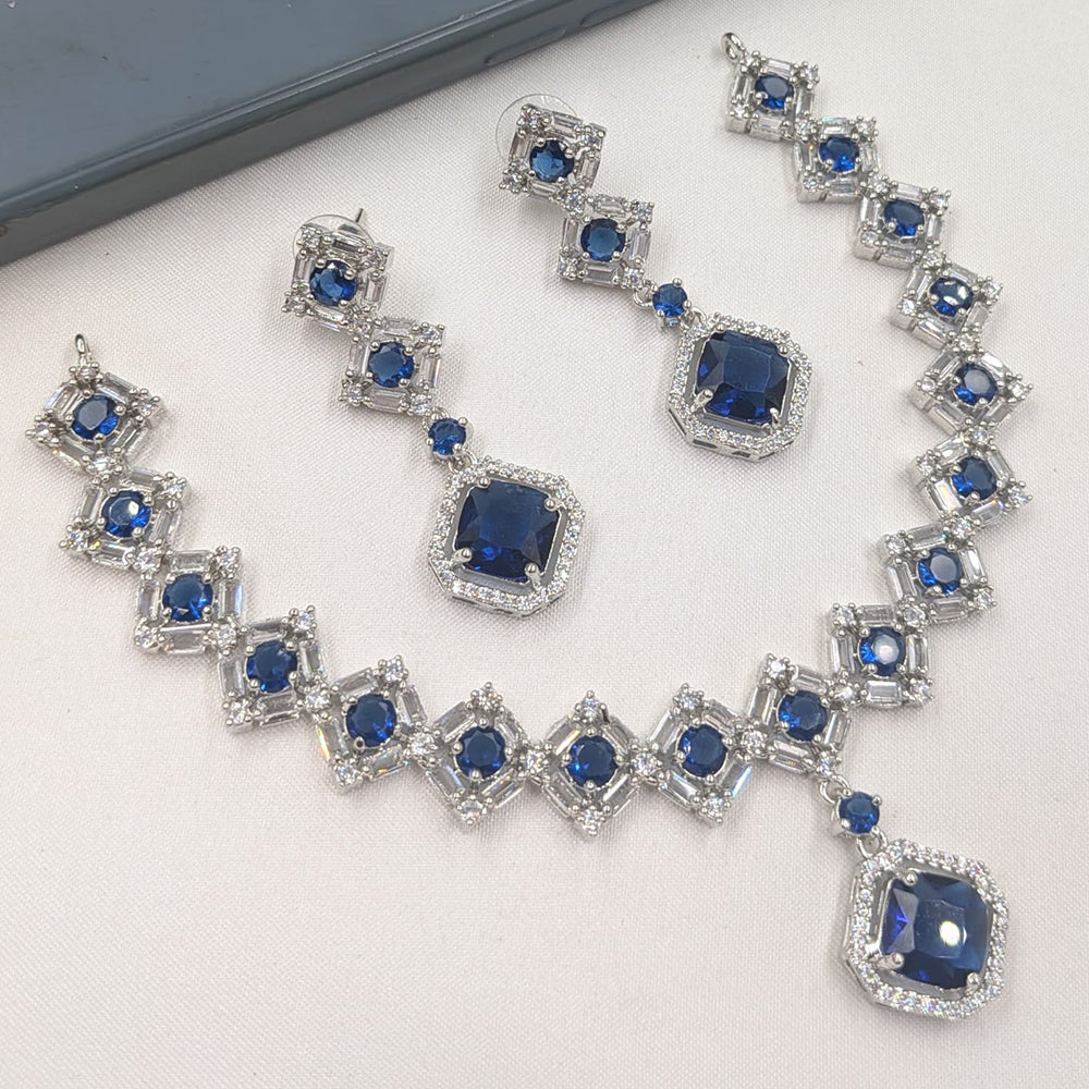 NAFJ Sparkling American Daimonds For Modern Elegance Necklace Set