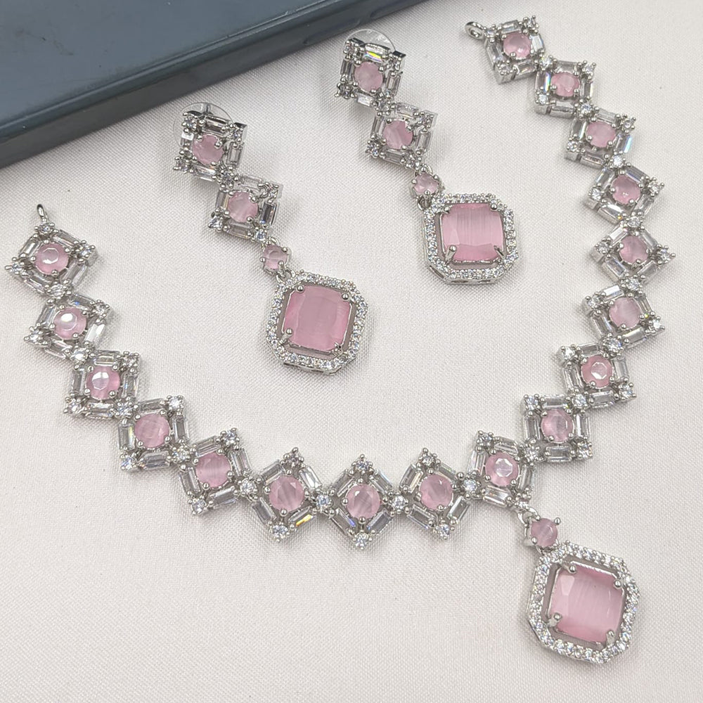 NAFJ Sparkling American Daimonds For Modern Elegance Necklace Set